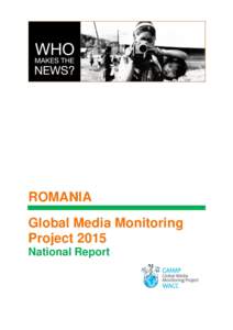 ROMANIA Global Media Monitoring Project 2015 National Report  Acknowledgements