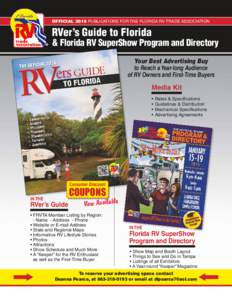 Official 2015 PublicationS for the florida rv trade association  RVer’s Guide to Florida & Florida RV SuperShow Program and Directory Your Best Advertising Buy