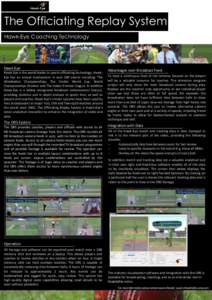 The Officiating Replay System Hawk-Eye Coaching Technology Hawk-Eye Hawk-Eye is the world leader in sports officiating technology. HawkEye has an annual involvement in over 100 events including: The Wimbledon Championshi