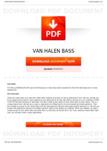 BOOKS ABOUT VAN HALEN BASS  Cityhalllosangeles.com VAN HALEN BASS