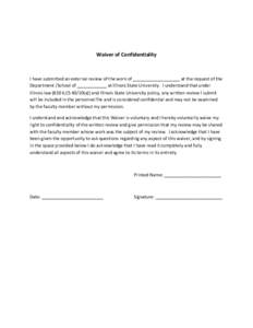 Microsoft Word - Waiver of Confidentiality090611.docx