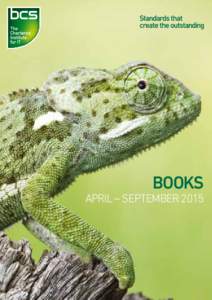 BOOKS  APRIL – SEPTEMBER 2015 NEW AND FORTHCOMING SOFTWARE TESTING