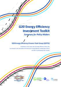 G20 Energy Efficiency Investment Toolkit Summary for Policy Makers G20 Energy Efficiency Finance Task Group (EEFTG) Established in 2014 under the G20 Energy Efficiency Action Plan
