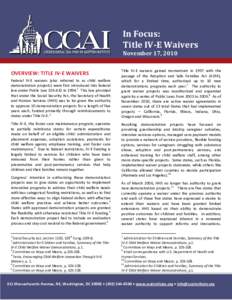 Microsoft Word - CCAI In Focus Report - Title IV-E Waivers FINAL