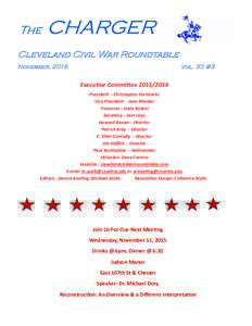 The  CHARGER Cleveland Civil War Roundtable November, 2015