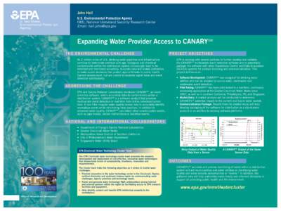 Expanding Water Provider Access to CANARY