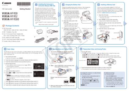 1 Installing the Camcorder’s  PUB. DIEInstruction Manual (PDF File)