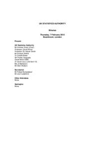 Minutes and papers for the UK Statistics Authority meeting on 7 February 2013