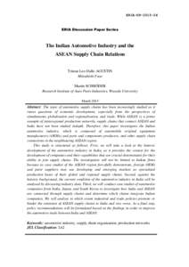 ERIA-DP[removed]ERIA Discussion Paper Series The Indian Automotive Industry and the ASEAN Supply Chain Relations