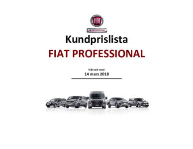 Kundprislista FIAT PROFESSIONAL från och med 14 mars 2018