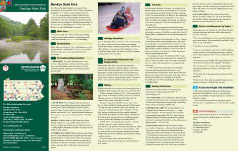 A Pennsylvania Recreational Guide for  Bendigo State Park Bendigo State Park