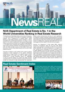 NewsREAL  ISSN: A Bi-Annual Newsletter of the Department of Real Estate | October 2010 | Vol. 3 No. 2
