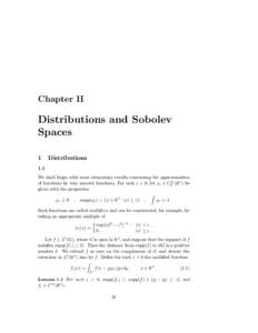 Chapter II  Distributions and Sobolev Spaces 1