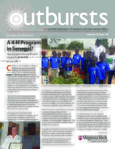 a monthly publication of outreach and international affairs volume 3, issue 10 spotlight on international  A 4-H Program