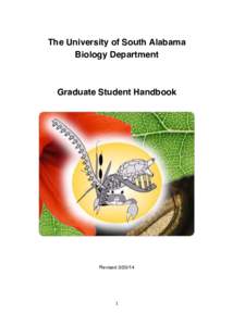 The University of South Alabama! Biology Department! Graduate Student Handbook!  