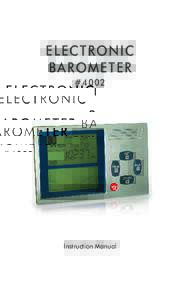 Electronic Barometer #4002 Instruction Manual