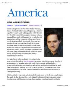New Monasticisms  http://americamagazine.org/printNEW MONASTICISMS Columns [1]