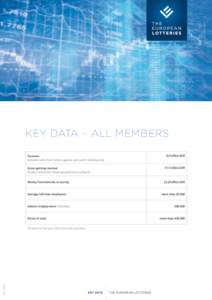 key data – All Members 82 billion EUR Turnover Includes sales from lottery games and sports betting only Gross gaming revenue