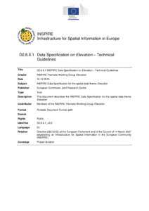 INSPIRE Infrastructure for Spatial Information in Europe D2.8.II.1 Data Specification on Elevation – Technical Guidelines Title
