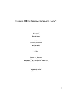 Building a Home Purchase Sentiment Index(tm)