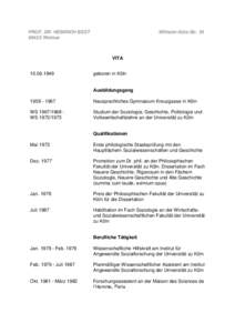 PROF. DR. HEINRICH BESTWeimar Wilhelm-Külz-Str. 34  VITA
