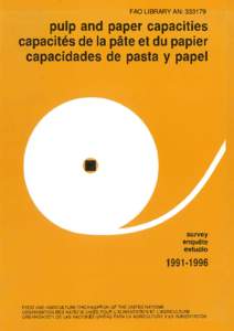 FAO LIBRARY AN: [removed]pulp and paper capacities capacités de la We et du papier capacidades de pasta y papel