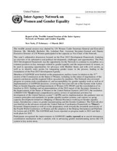 United Nations  Inter-Agency Network on Women and Gender Equality  IANWGE/2013/REPORT
