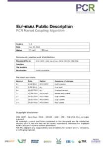 EUPHEMIA Public Description PCR Market Coupling Algorithm Version  1.4