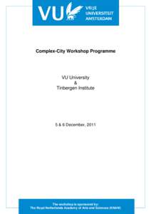 Complex-City Workshop Programme  VU University & Tinbergen Institute