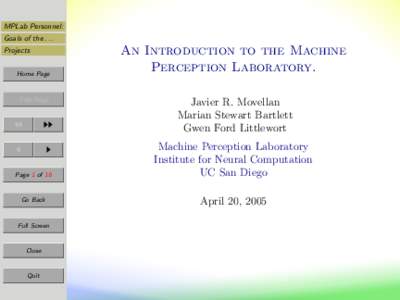 Affective computing / Jj / Robot / University of California / Mind / Consciousness / Philosophy of mind / Robotics / MPLAB / DARPA