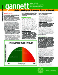 Understanding and Managing Stress at Cornell  What is stress? such as headaches, upset stomach, heart palpitations, insomnia, eating disorders,