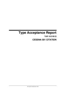 Type Acceptance Report - Cessna 501 Citation