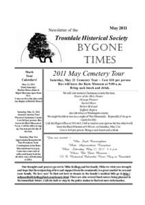 May 2011 Newsletter of the Troutdale Historical Society  Bygone