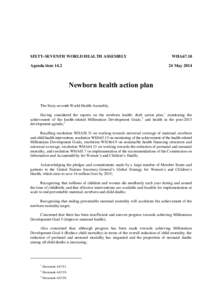 SIXTY-SEVENTH WORLD HEALTH ASSEMBLY Agenda item 14.2 WHA67May 2014