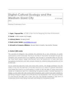 Digital-Cultural Ecology and the Medium-Sized CityApril  2016