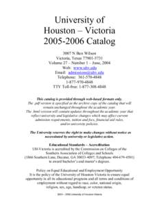 Microsoft Word[removed]University of Houston - Victoria.doc
