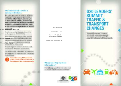 G20 LEADERS’ SUMMIT TRAFFIC & TRANSPORT CHANGES