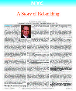 A Story of Rebuilding An Interview with Howard W. Lutnick, Chairman and Chief Executive Officer, Cantor Fitzgerald, L.P. and BGC Partners, Inc.