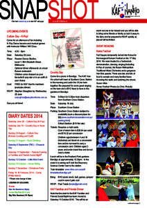 SNAPSHOT June 2014 Edition 2 Click here www.kaf.org.au to view KAF web page.  UPCOMING EVENTS