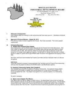 DOUGLAS COUNTY INDUSTRIAL DEVELOPMENT BOARD 522 SE Washington Ave. Suite 111A Roseburg, Oregon6728 Fax