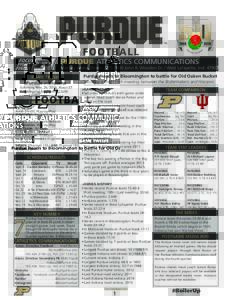 PURDUE ATHLETICS COMMUNICATIONS  Mackey Arena, RoomJohn R. Wooden Dr. / West Lafayette, IndGAME TWELVE  Purdue at Indiana