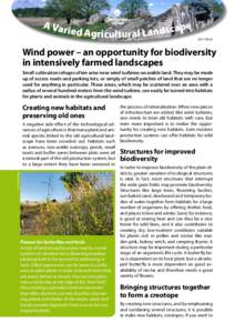 A Var ied Agricultural LandscapeWind power – an opportunity for biodiversity