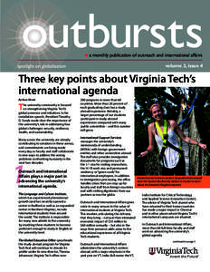 a monthly publication of outreach and international affairs volume 3, issue 4 spotlight on globalization  Three key points about Virginia Tech’s
