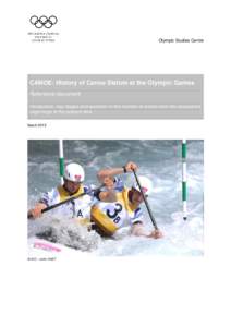 CANOE: History of Canoe Slalom at the Olympic Games