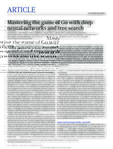 ARTICLE  doi:nature16961 Mastering the game of Go with deep neural networks and tree search