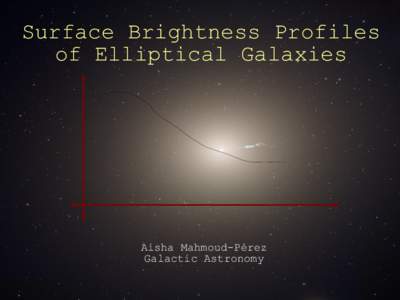 Surface Brightness Profiles of Elliptical Galaxies Aisha Mahmoud-Pérez Galactic Astronomy