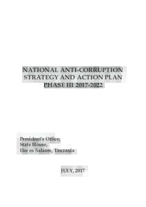 NATIONAL ANTI-CORRUPTION STRATEGY AND ACTION PLAN PHASE IIIPresident’s Office, State House,