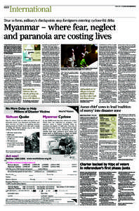 FRIDAY, MAY 16, 2008 SOUTH CHINA MORNING POST  A10 True to form, military’s checkpoints stop foreigners entering cyclone-hit delta