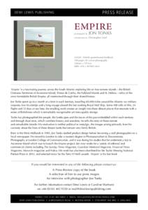 PRESS RELEASE  DEWI LEWIS PUBLISHING EMPIRE photographs by