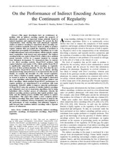 TO APPEAR IN IEEE TRANSACTIONS ON EVOLUTIONARY COMPUTATION, [removed]On the Performance of Indirect Encoding Across the Continuum of Regularity